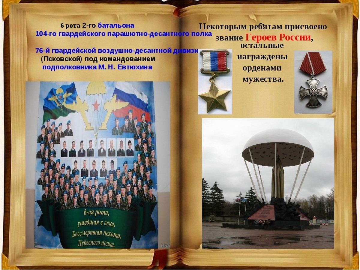 6-Й роты 104-го парашютно-десантного полка Псковской дивизии ВДВ